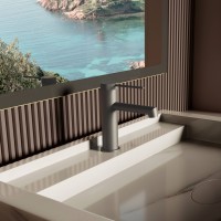 Смеситель для раковины Рим (Rim) VBF-2RM1GM однорычажный, вороненая сталь